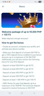 1xBet welcome package of up to 111,777 PHP plus 350 free spins