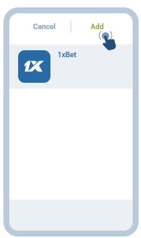 1xBet PWA install, step 3